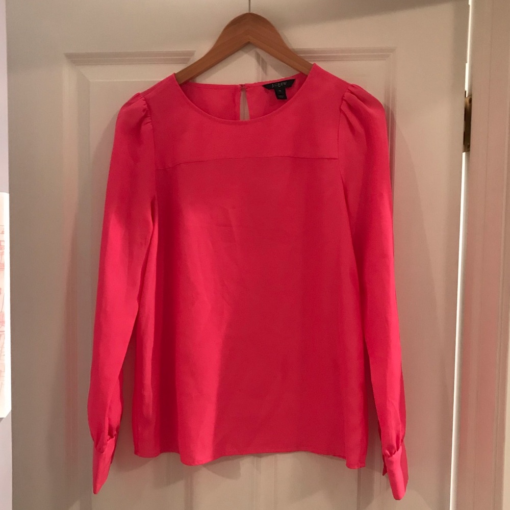 JCrew blouse bright pink